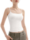 PUMIEY Women's Square Neck Tank Top Adjustable Spaghetti Straps Sleeveless Basic Tops Sharp Collection