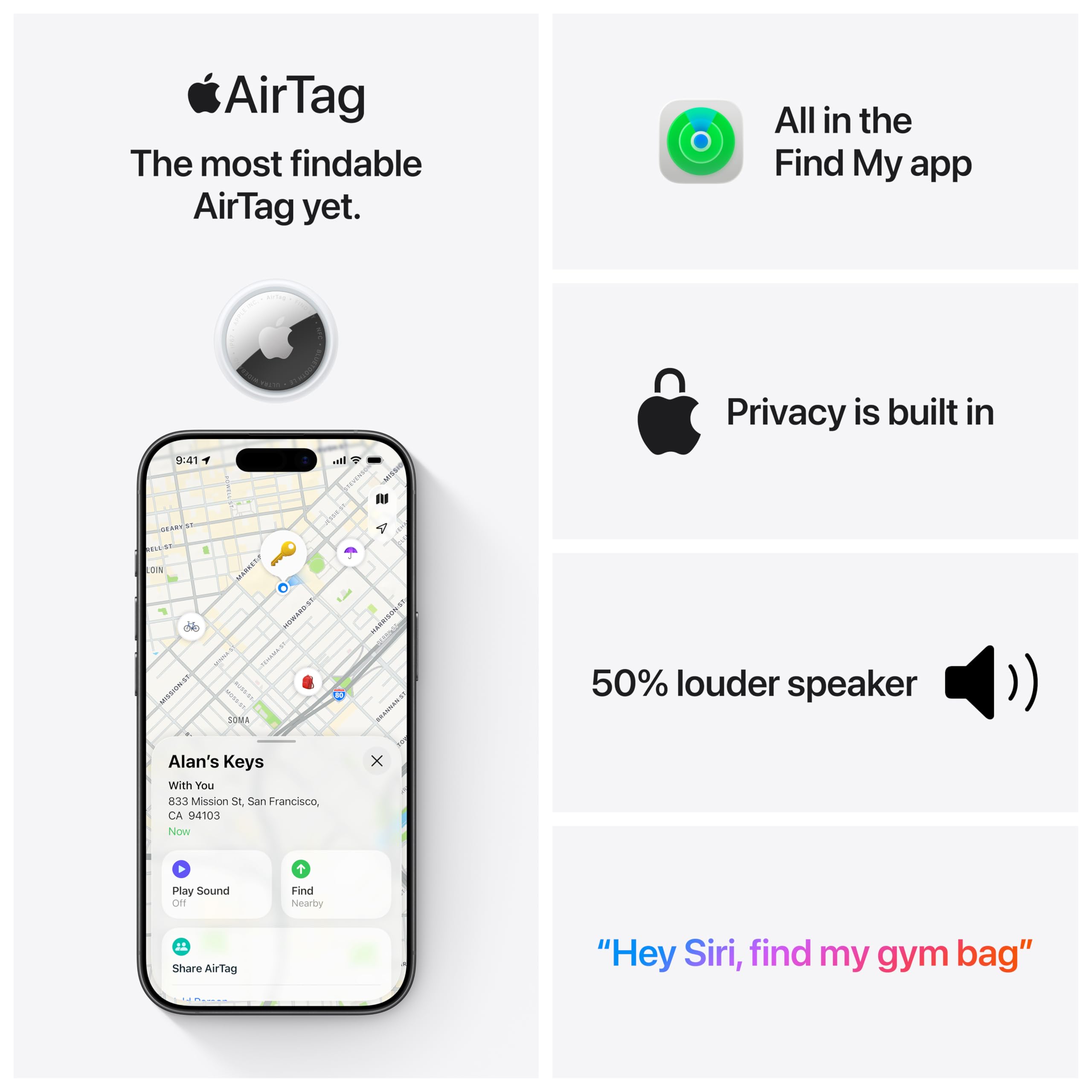 Apple AirTag (2nd Generation) - 4 Pack: Tracker for Keychain, Wallet, and More; Locator with Sound; Simple One-Tap Setup with iPhone or iPad; Key Finder with up to 1.5X Precision Finding Range*