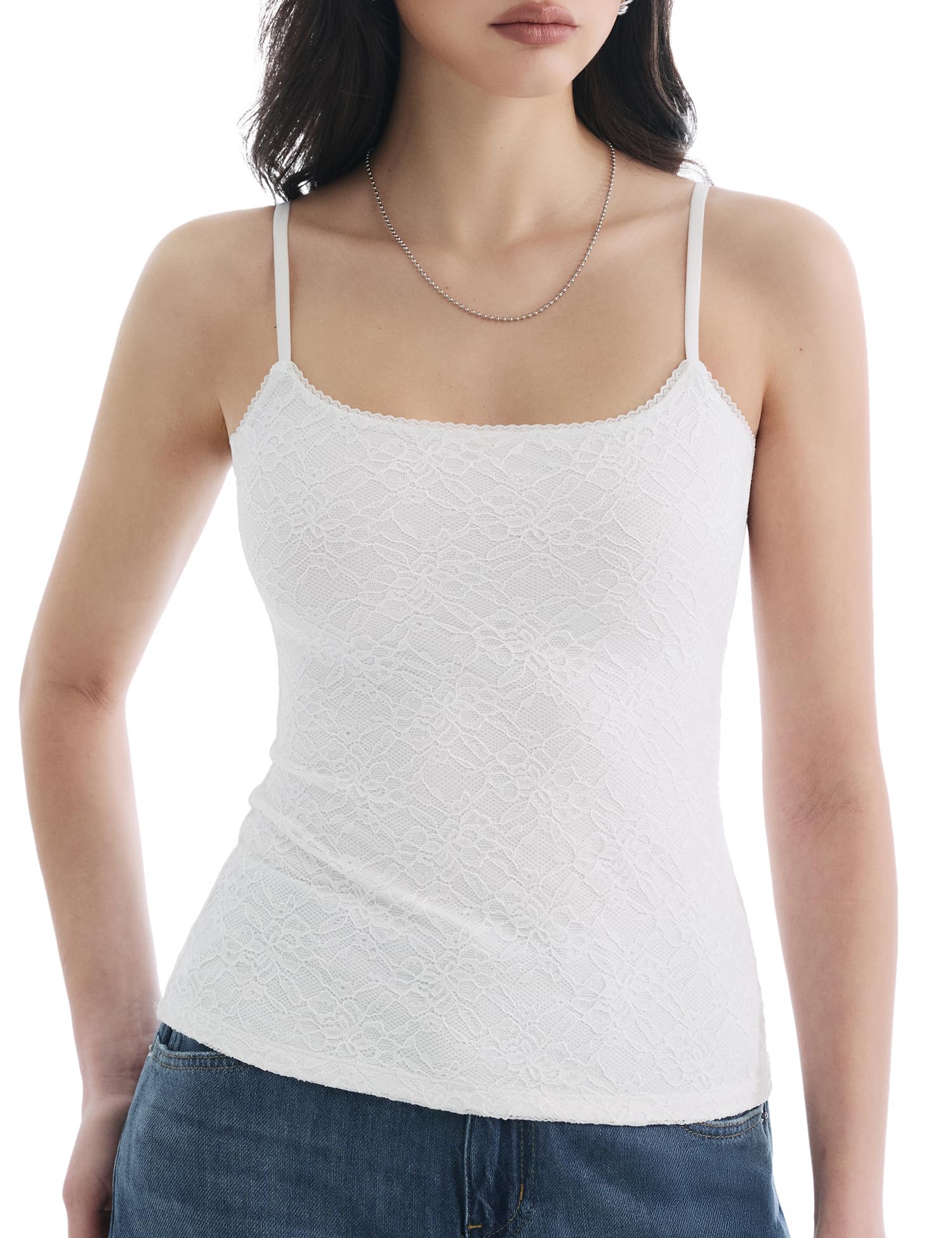 PUMIEY Women's Square Neck Tank Top Adjustable Spaghetti Straps Sleeveless Basic Tops Sharp Collection