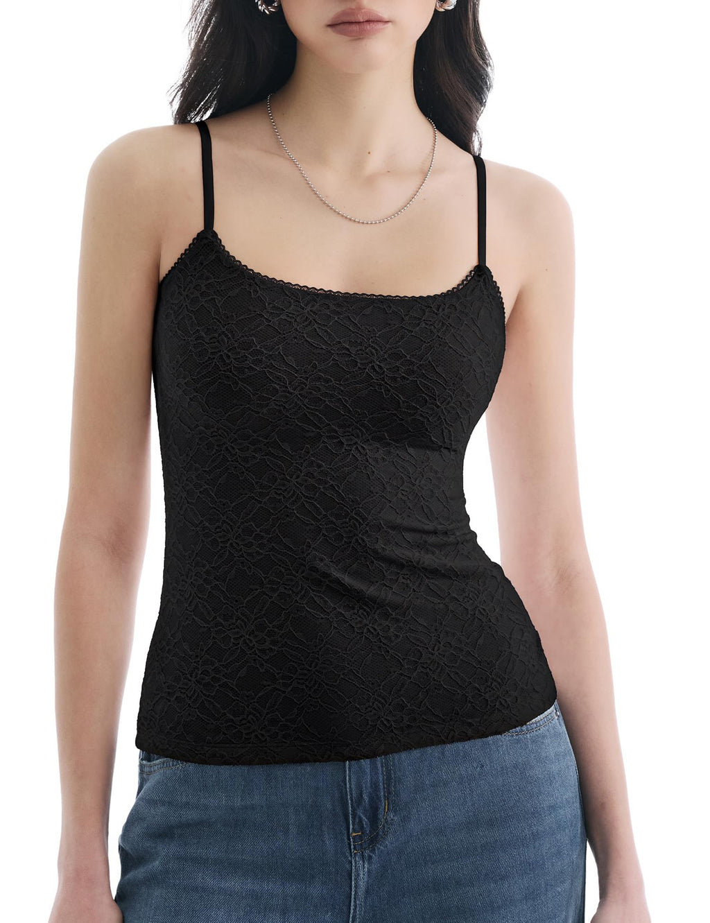 PUMIEY Women's Square Neck Tank Top Adjustable Spaghetti Straps Sleeveless Basic Tops Sharp Collection